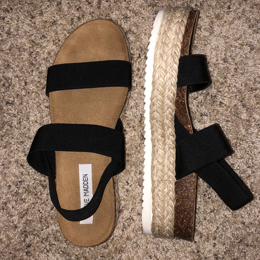 Steve Madden Black Espadrille Sandals